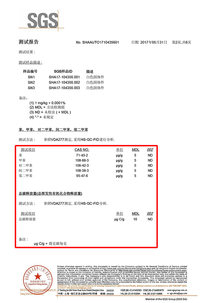 气味检测报告